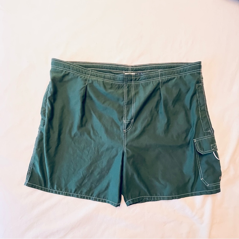 Islander Hunter Forest Green Men’s Cargo Board shorts swim trunks Size XL ~EUC
